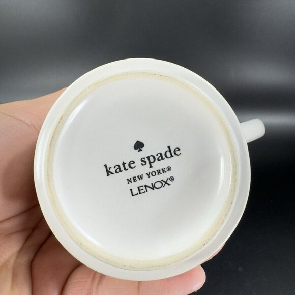 Lenox Kate Spade Ceramic Coffee Mug Cup Sculpted Stripe Cobalt Blue White VTG - Picture 6 of 14